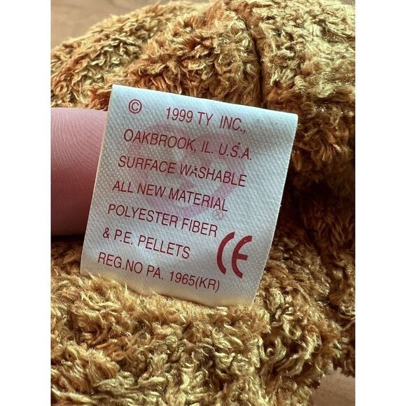 1998 Rare TY Beanie Baby Fuzz Bear - Original Retired - Fuzz the Bear W/ Case - Picture 10 of 11